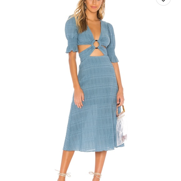 Tularosa Nanette Midi dress in Dusty Blue - Picture 1 of 3